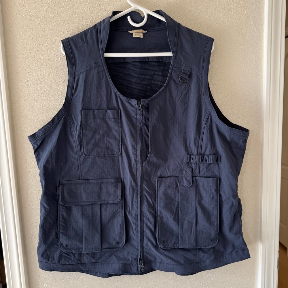 Duluth Trading Co Men's XXL Nylon Navy Blue Fishing Utility Vest